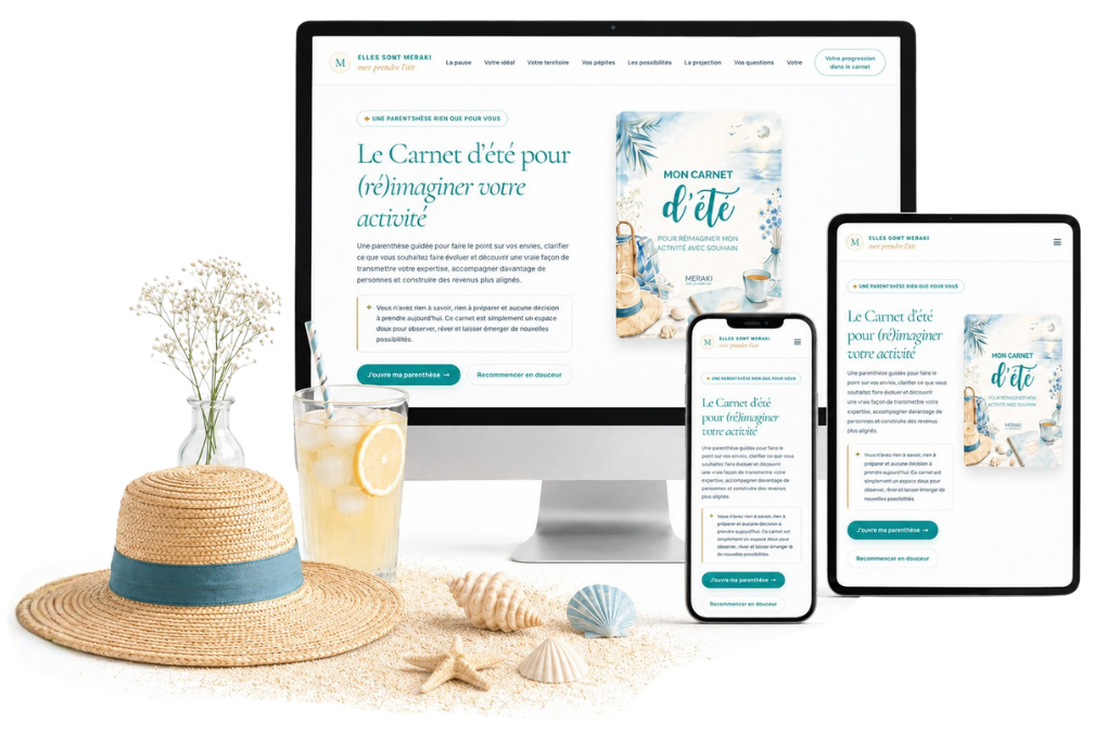 Le Carnet d'été affiché sur ordinateur, tablette et téléphone